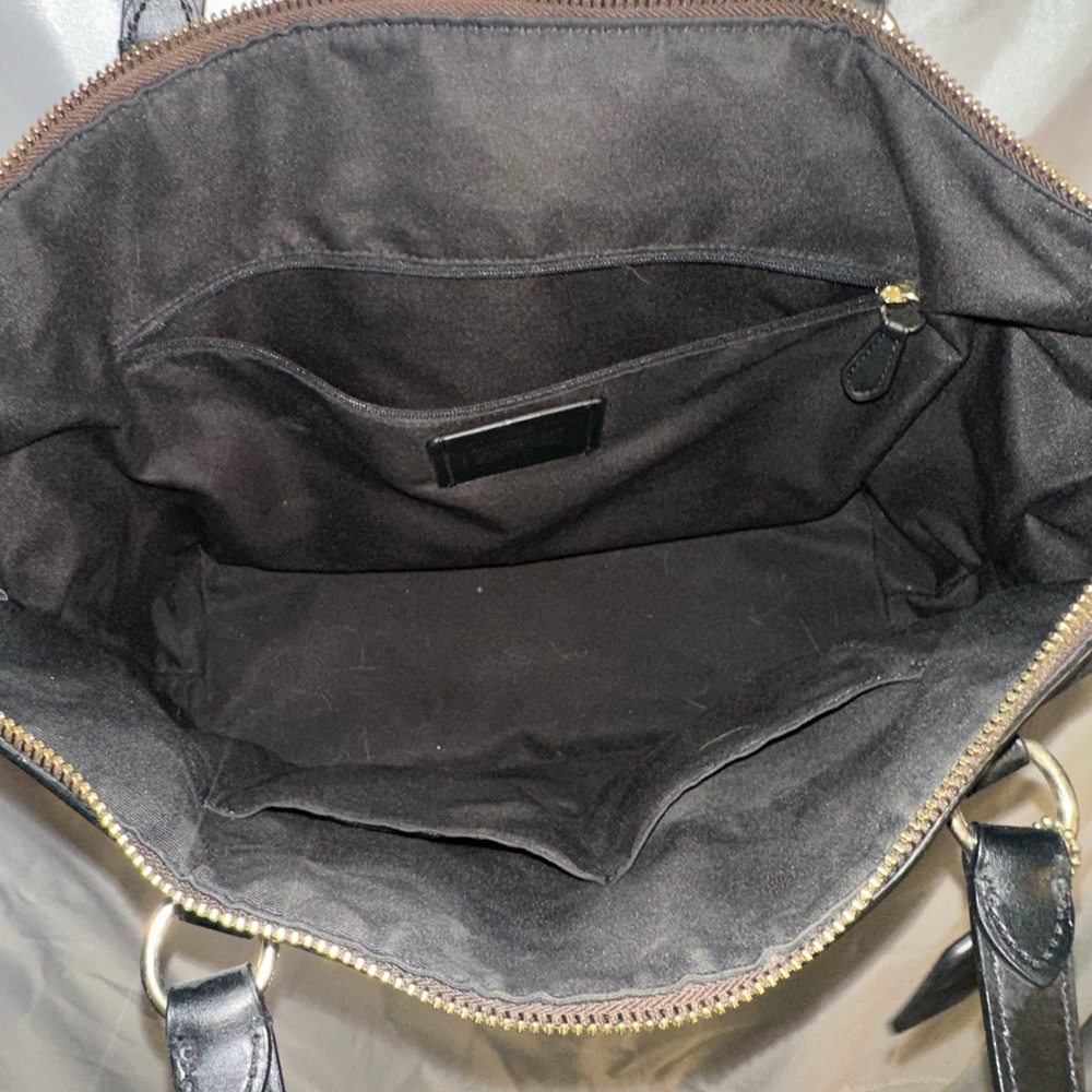 Coach Brown Signature Tote with Black Straps - Picture 2 of 3